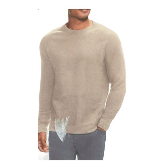 Banana Republic Classic Thermal Shirt Tan Brushed Waffle-Knit Long Sleeve XL - Picture 1 of 7